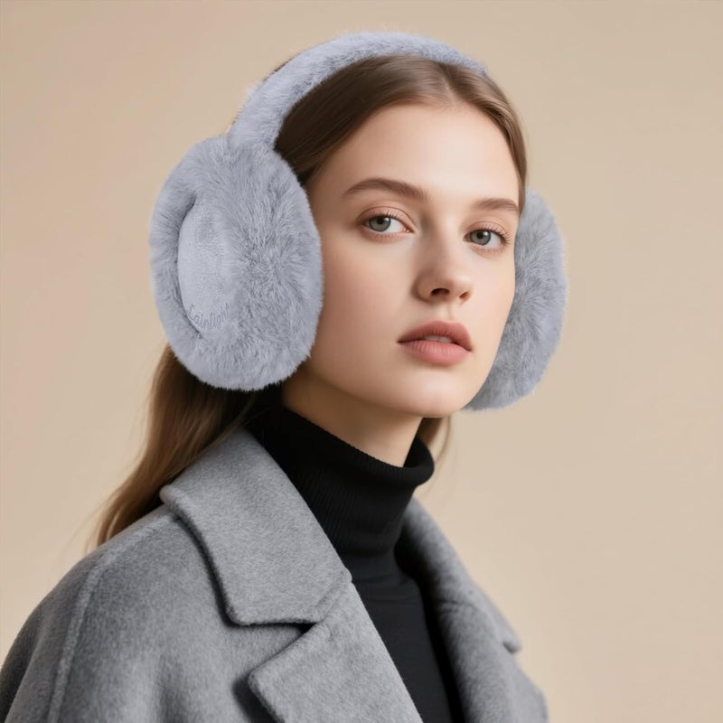 Lainlight Store Ear Muffs for Winter Women Faux Fur Warm Earmuffs Foldable Cute Fuzzy Ear Warmers - Image 4